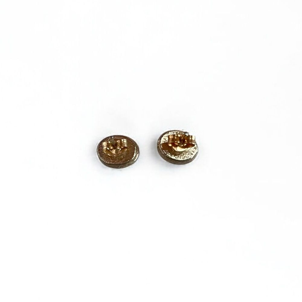 Vintage Black Scarab Gold Post Stud Earrings - Picture 4 of 5